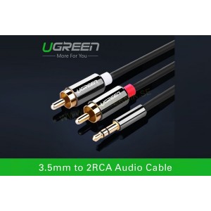 3,5 mm till 2 x RCA AUX Bilstereo Kabel 